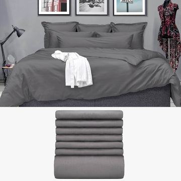 Baumwollsatin Bettwäsche 260x220 anthrazit Signature Set | kuschelfashion