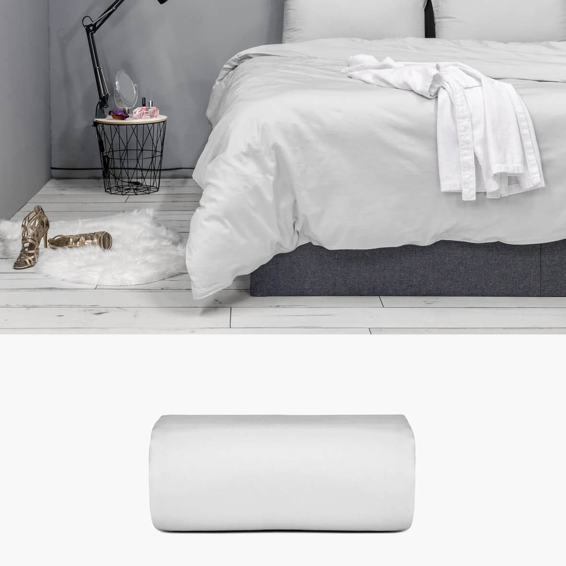 Bettbezug 200x200 aus Baumwollsatin grau | kuschelfashion