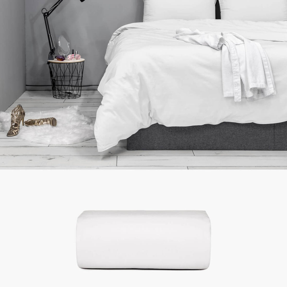 Bettbezug 200x200 aus Baumwollsatin weiß | kuschelfashion