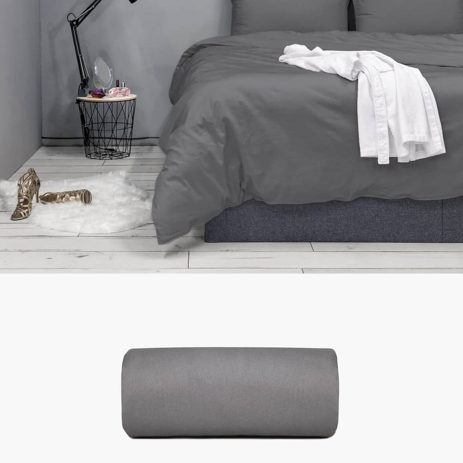 Bettbezug 200x220 aus Baumwollsatin anthrazit | kuschelfashion