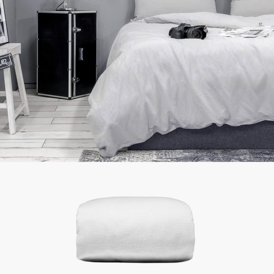 Bettbezug 200x220 aus Halbleinen grau | kuschelfashion
