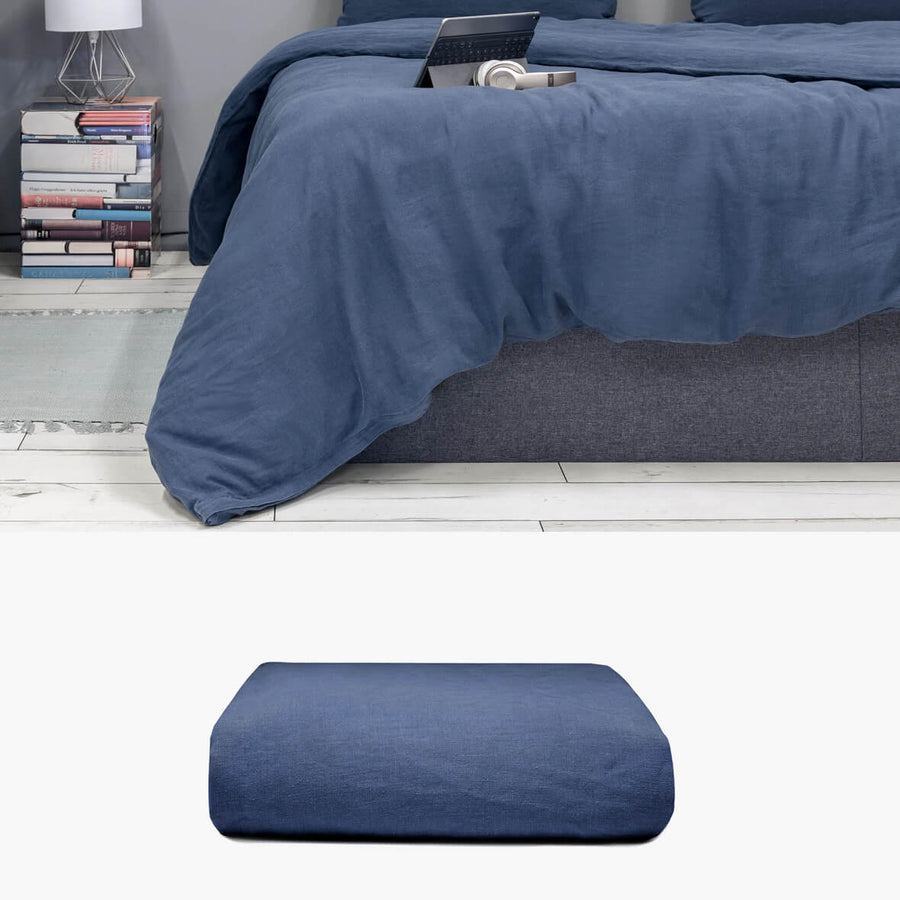 Bettbezug 240x220 aus Hanf blau | kuschelfashion