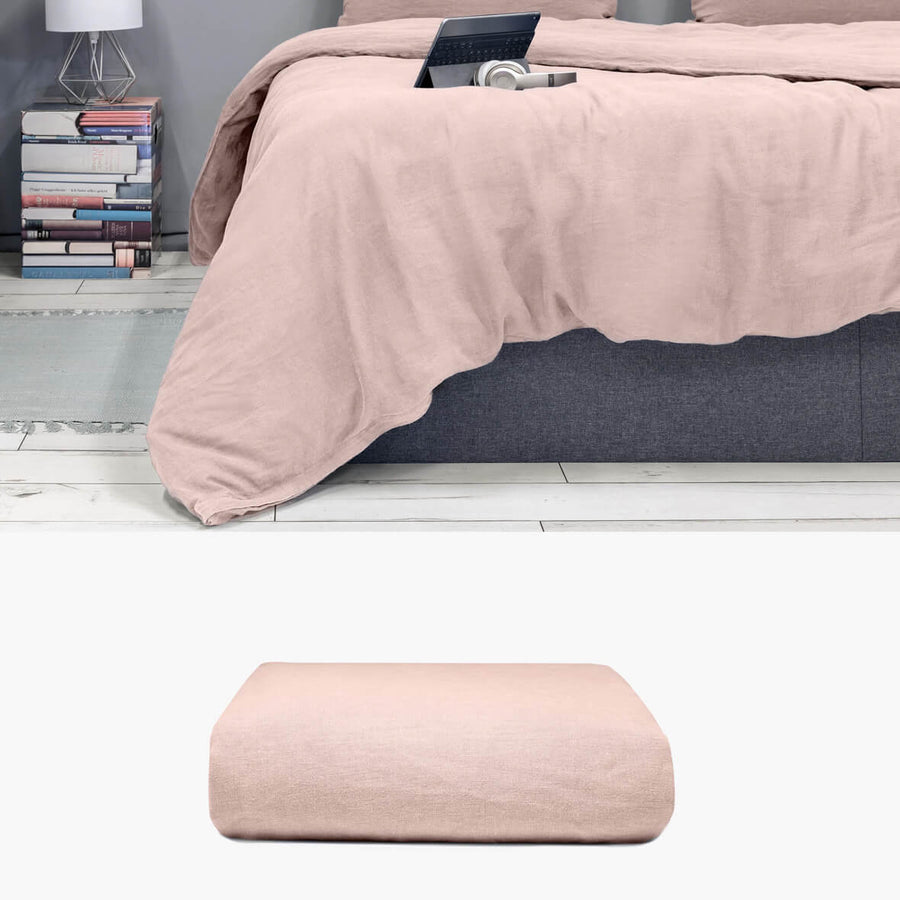 Bettbezug 260x220 aus Hanf rosa | kuschelfashion