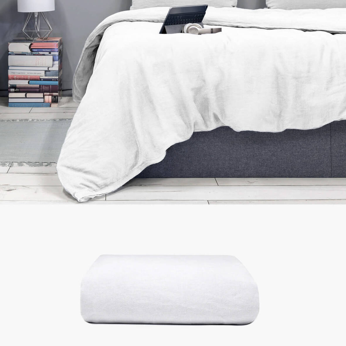 Bettbezug 280x240 aus Hanf weiß | kuschelfashion