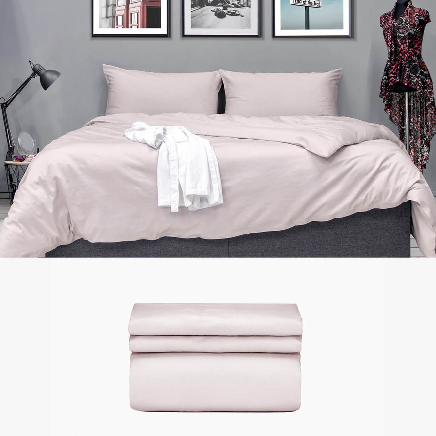Bettwäsche 200x200 aus Baumwollsatin in rosa Basic Set | kuschelfashion