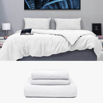 Bettwäsche 240x220 aus Hanf in weiß Basic Set | kuschelfashion