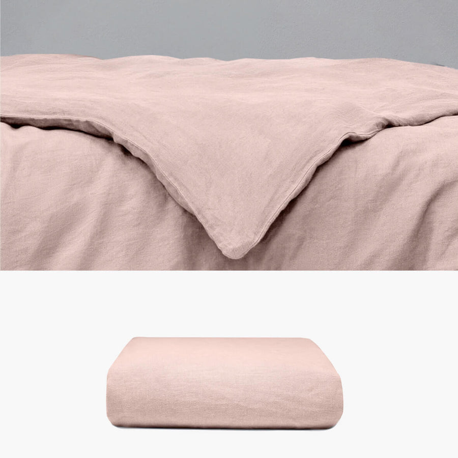 Bettbezug 135x200 aus Hanf altrosa | kuschelfashion