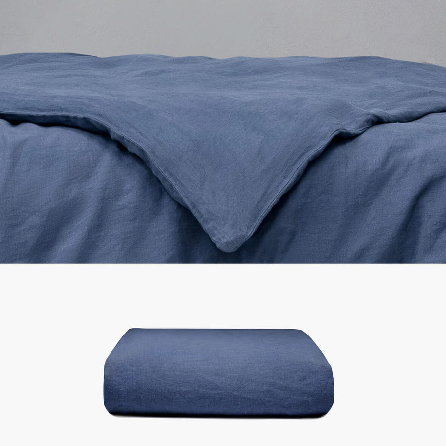 Bettbezug 135x200 aus Hanf blau | kuschelfashion