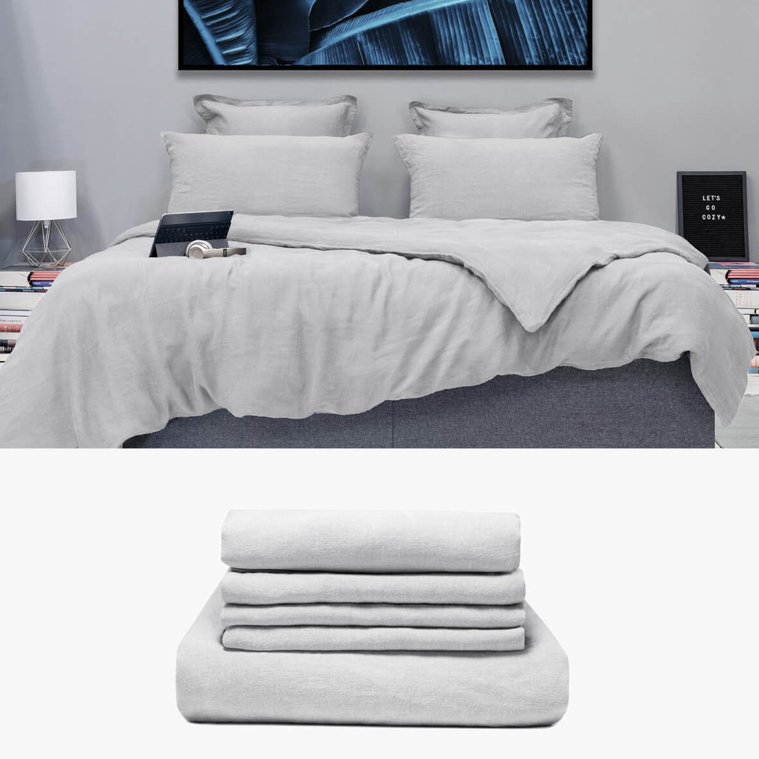 HANF Bettwäsche grau 'Starter Set 240' | kuschelfashion