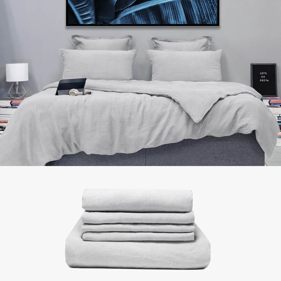 HANF Bettwäsche grau 'Starter Set 240' | kuschelfashion
