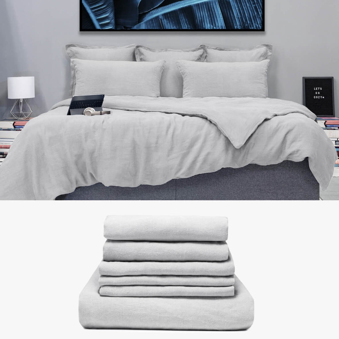 HANF Bettwäsche grau 'Starter Set' | kuschelfashion