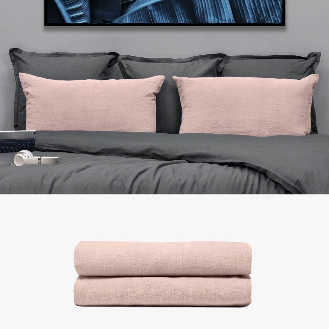 HANF Schlafkissen Kissenbezug altrosa | kuschelfashion