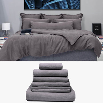 Hanf Bettwäsche 260x220 in anthrazit Signature Set | kuschelfashion