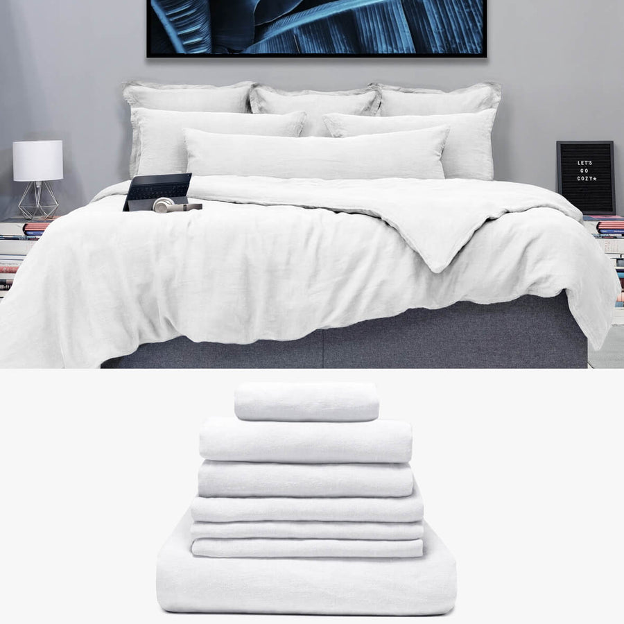 Hanf Bettwäsche 280x240 in weiß Signature Set | kuschelfashion