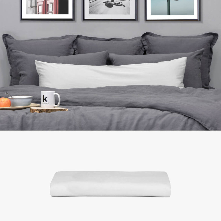 Kissenbezug 40x120 aus Baumwollsatin grau | kuschelfashion