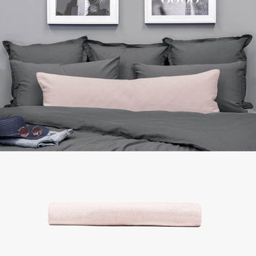 Kissenbezug 40x120 aus Halbleinen rosa | kuschelfashion