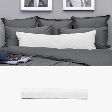 Kissenbezug 40x120 aus Halbleinen weiß | kuschelfashion