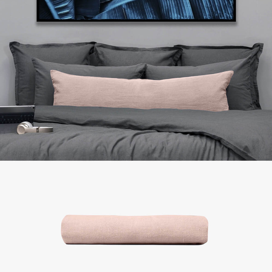 Kissenbezug 40x120 aus Hanf altrosa | kuschelfashion