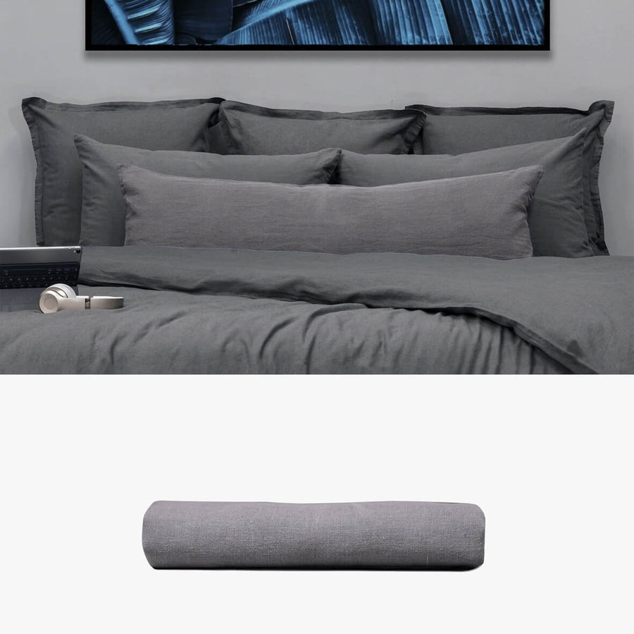 Kissenbezug 40x120 aus Hanf anthrazit | kuschelfashion