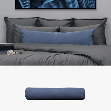 Kissenbezug 40x120 aus Hanf blau | kuschelfashion