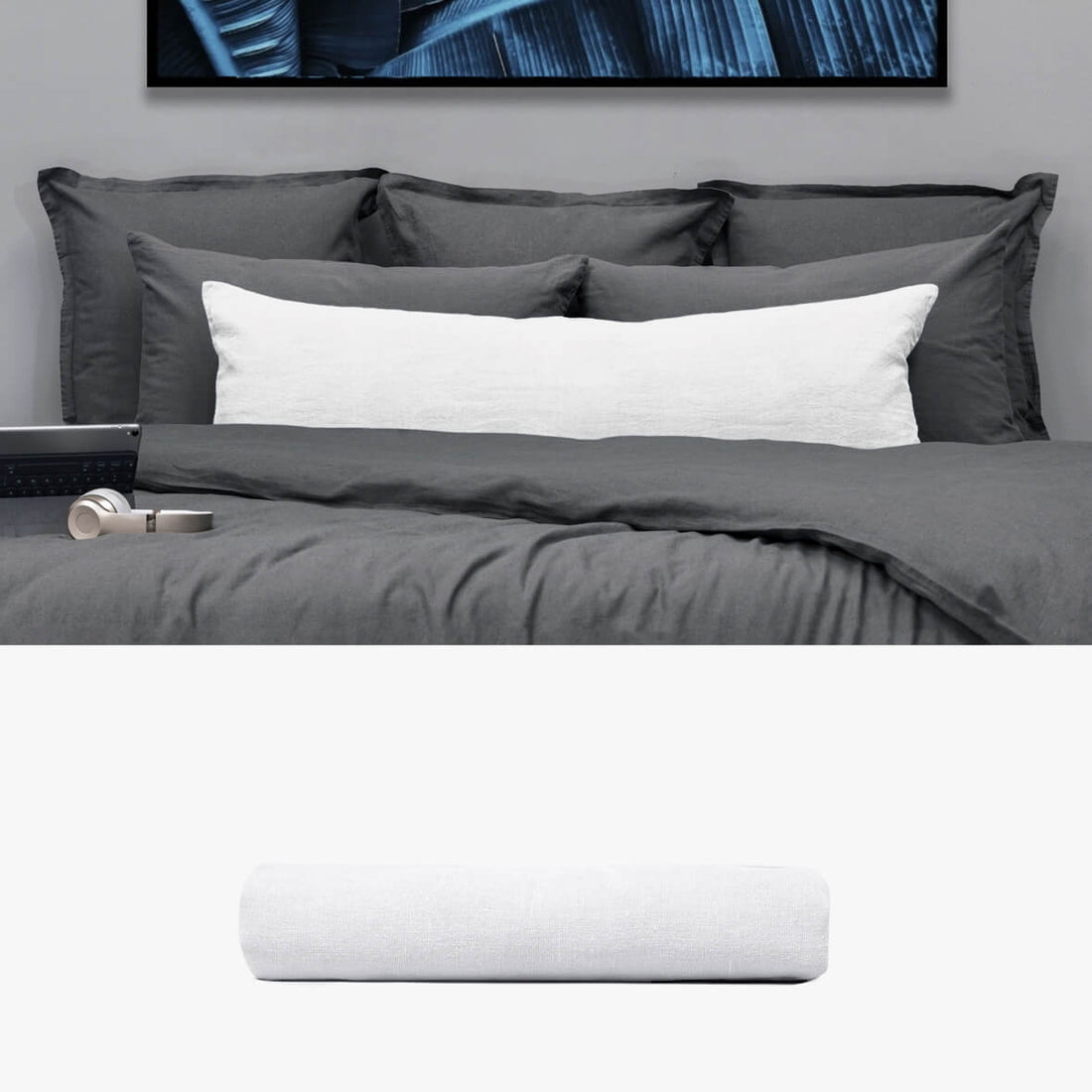 Kissenbezug 40x120 aus Hanf weiß | kuschelfashion