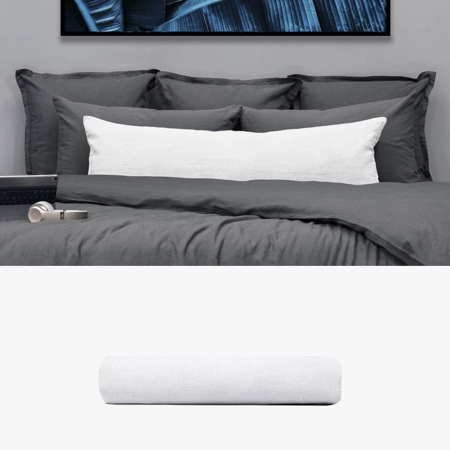 Kissenbezug 40x120 aus Hanf weiß | kuschelfashion
