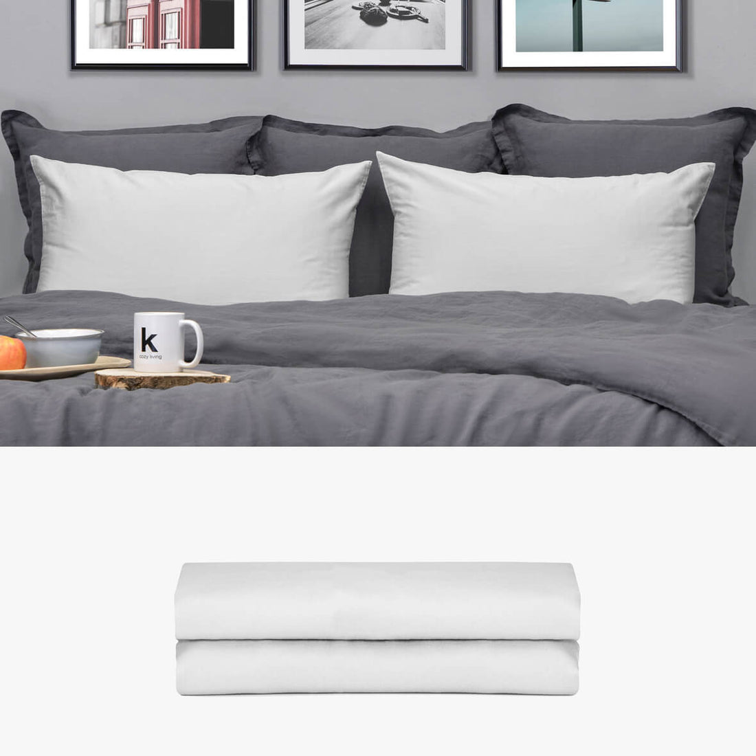 Kissenbezug 50x80 aus Baumwollsatin grau | kuschelfashion