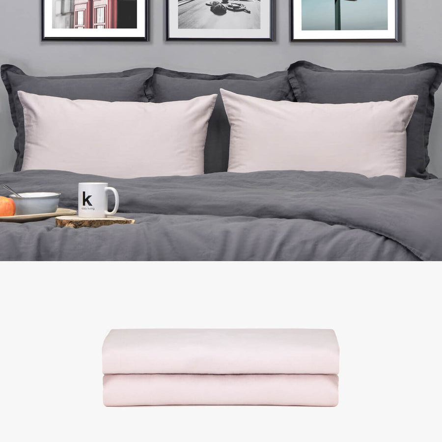 Kissenbezug 50x80 aus Baumwollsatin rosa | kuschelfashion