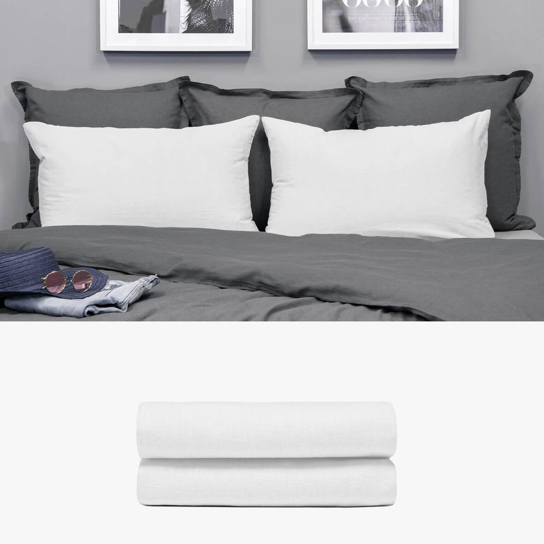 Kissenbezug 50x80 aus Halbleinen weiß | kuschelfashion
