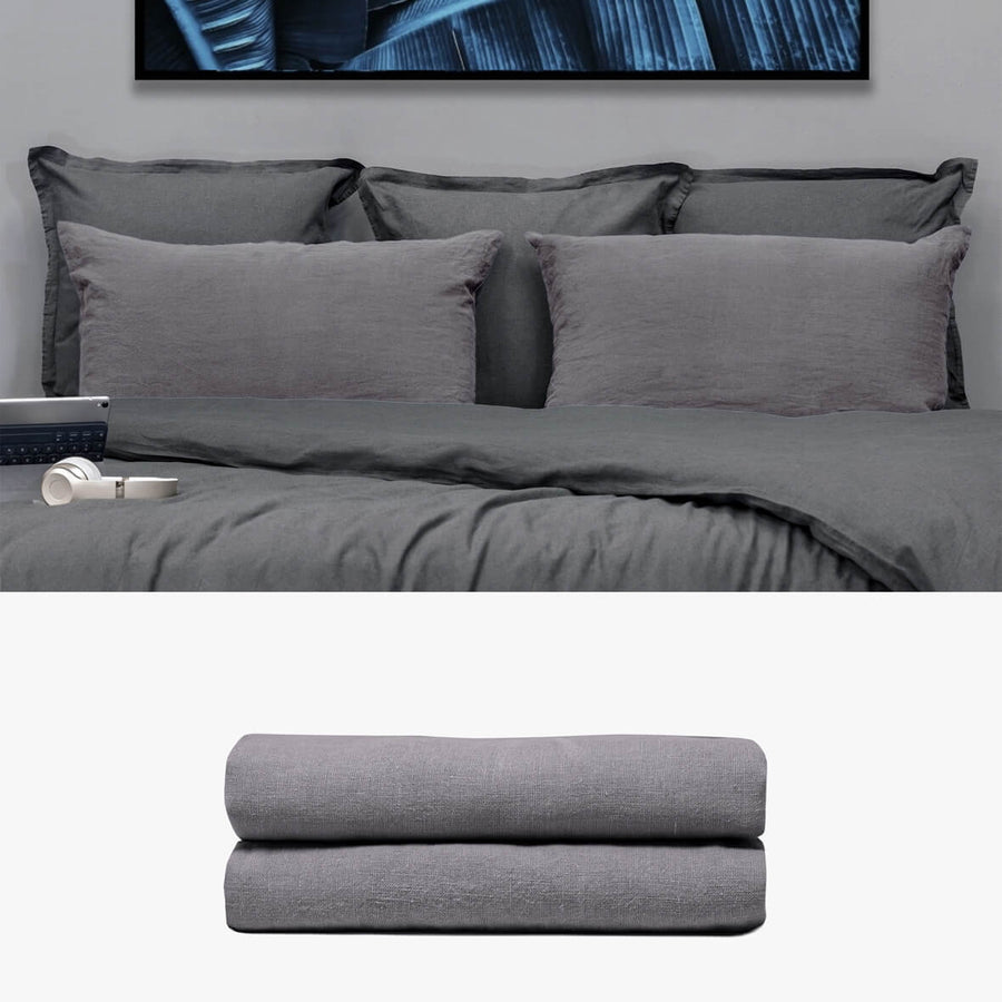 Kissenbezug 50x80 aus Hanf anthrazit | kuschelfashion