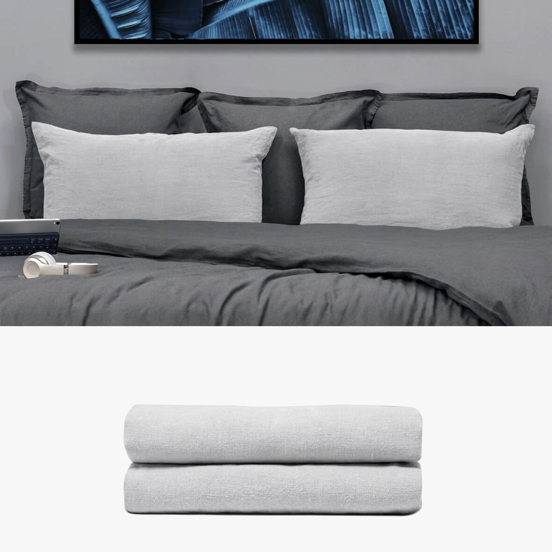 Kissenbezug 50x80 aus Hanf grau | kuschelfashion