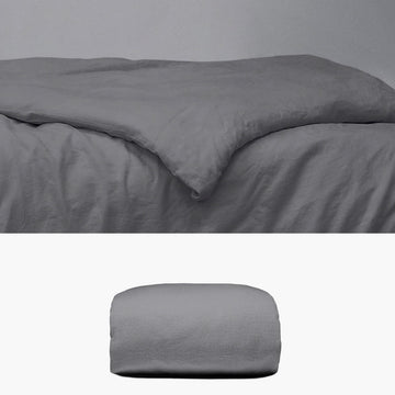 Bettbezug 135x200 aus Halbleinen anthrazit | kuschelfashion
