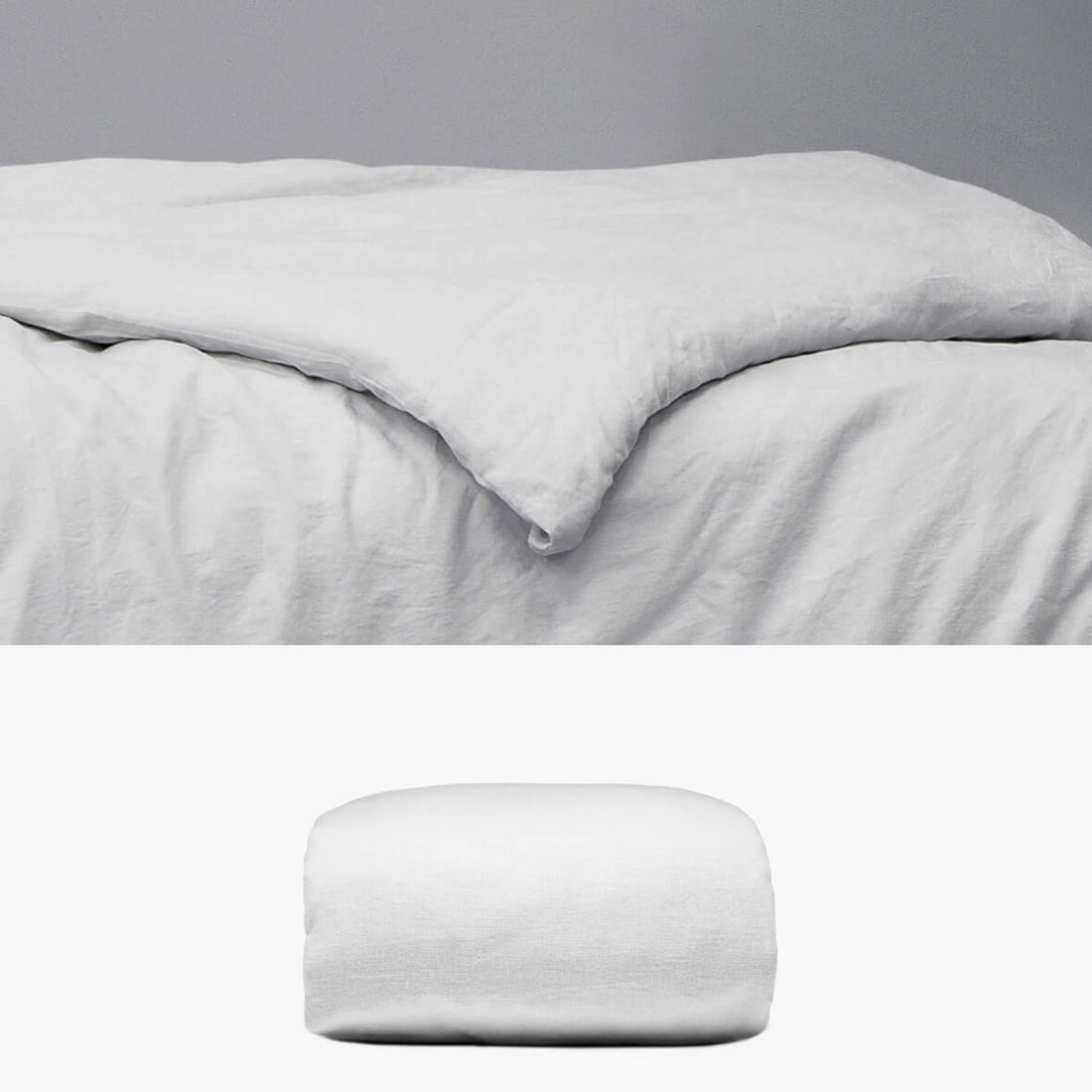 Bettbezug 135x200 aus Halbleinen grau | kuschelfashion