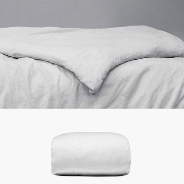 Bettbezug 135x200 aus Halbleinen grau | kuschelfashion