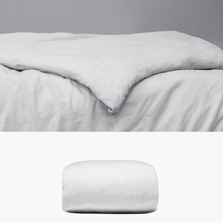 Bettbezug 135x200 aus Halbleinen grau | kuschelfashion