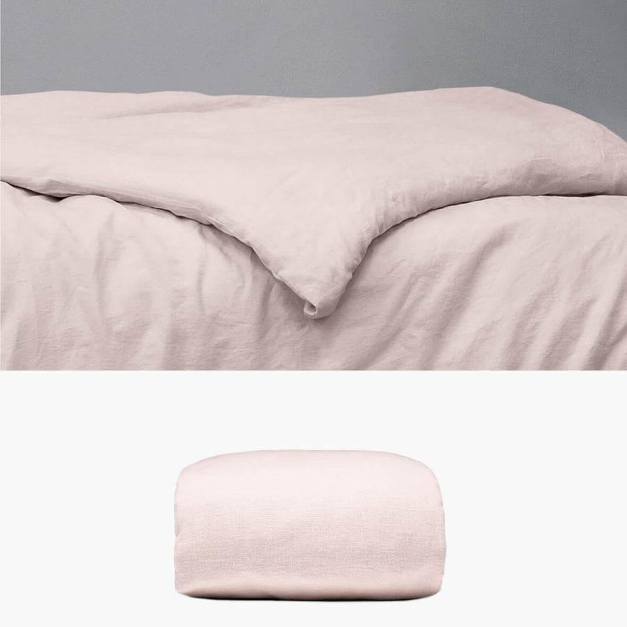 Bettbezug 135x200 aus Halbleinen rosa | kuschelfashion