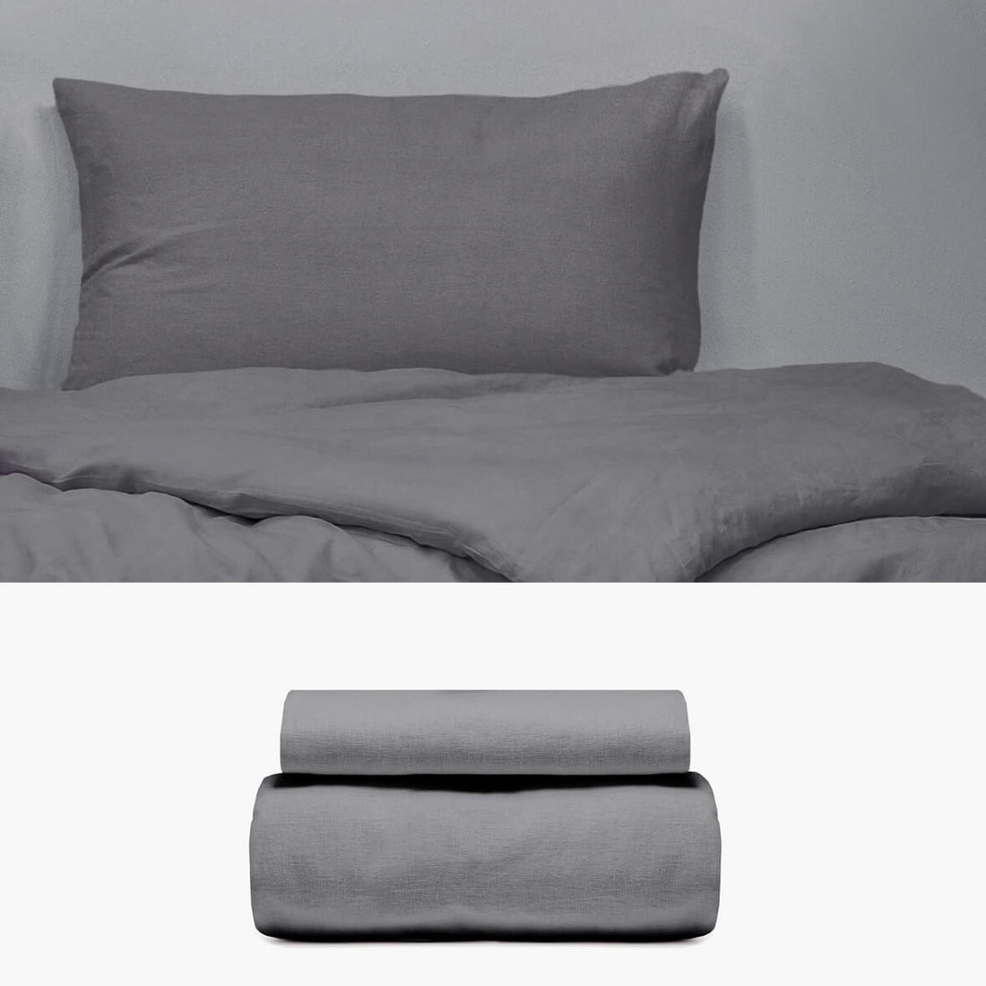 LEINEN Bettwäsche anthrazit 135x200 | kuschelfashion