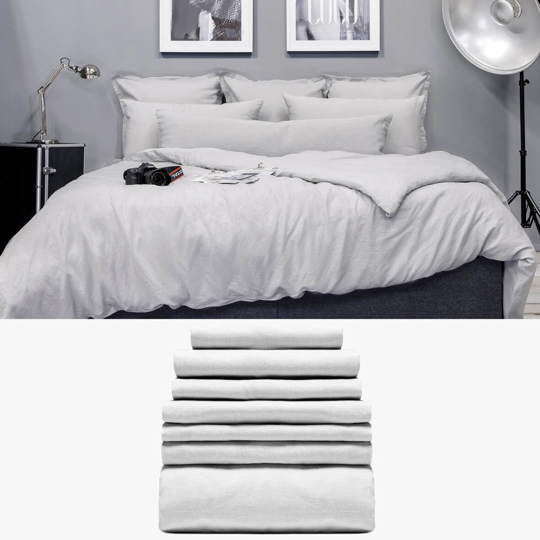 LEINEN Bettwäsche grau 'Signature Set' | kuschelfashion