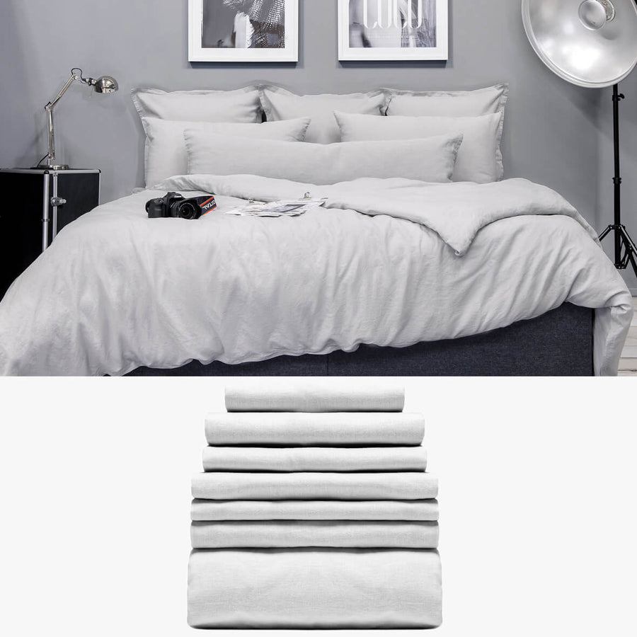 LEINEN Bettwäsche grau 'Signature Set' | kuschelfashion