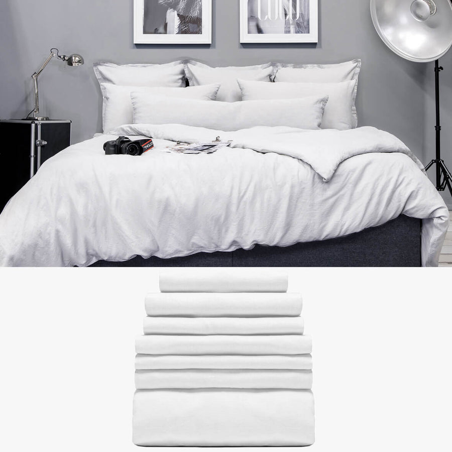 LEINEN Bettwäsche weiß 'Signature Set' | kuschelfashion
