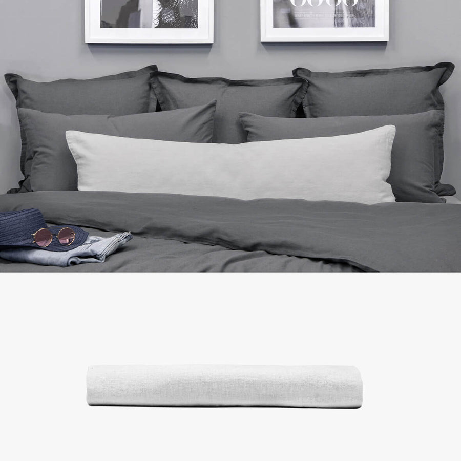 LEINEN Seitenschläferkissen Bezug grau | kuschelfashion