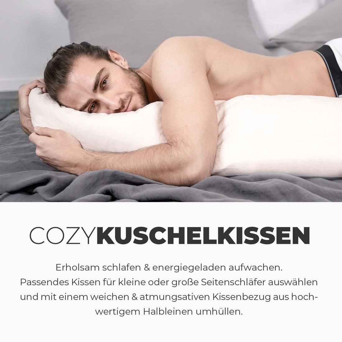 LEINEN Seitenschläferkissen Bezug | kuschelfashion