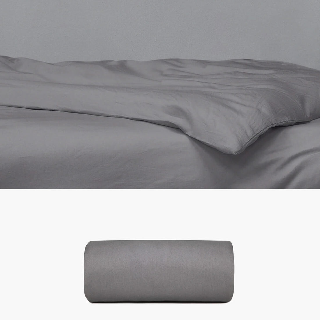 Bettbezug 135x200 aus Baumwollsatin anthrazit | kuschelfashion