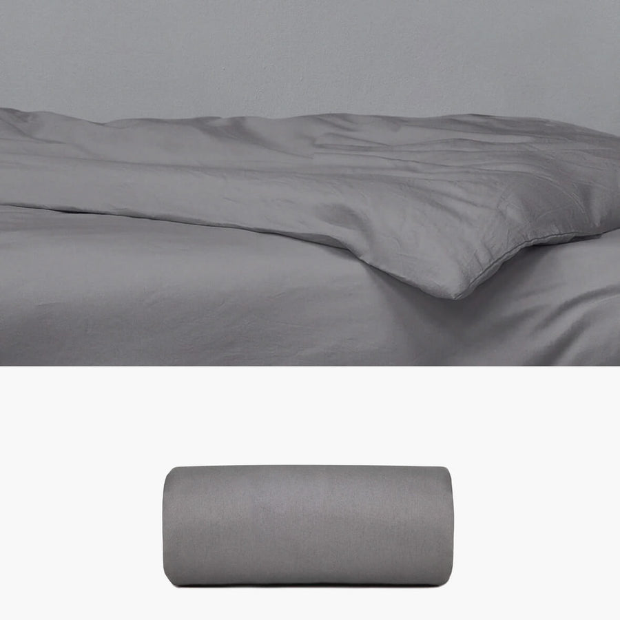 Bettbezug 135x200 aus Baumwollsatin anthrazit | kuschelfashion