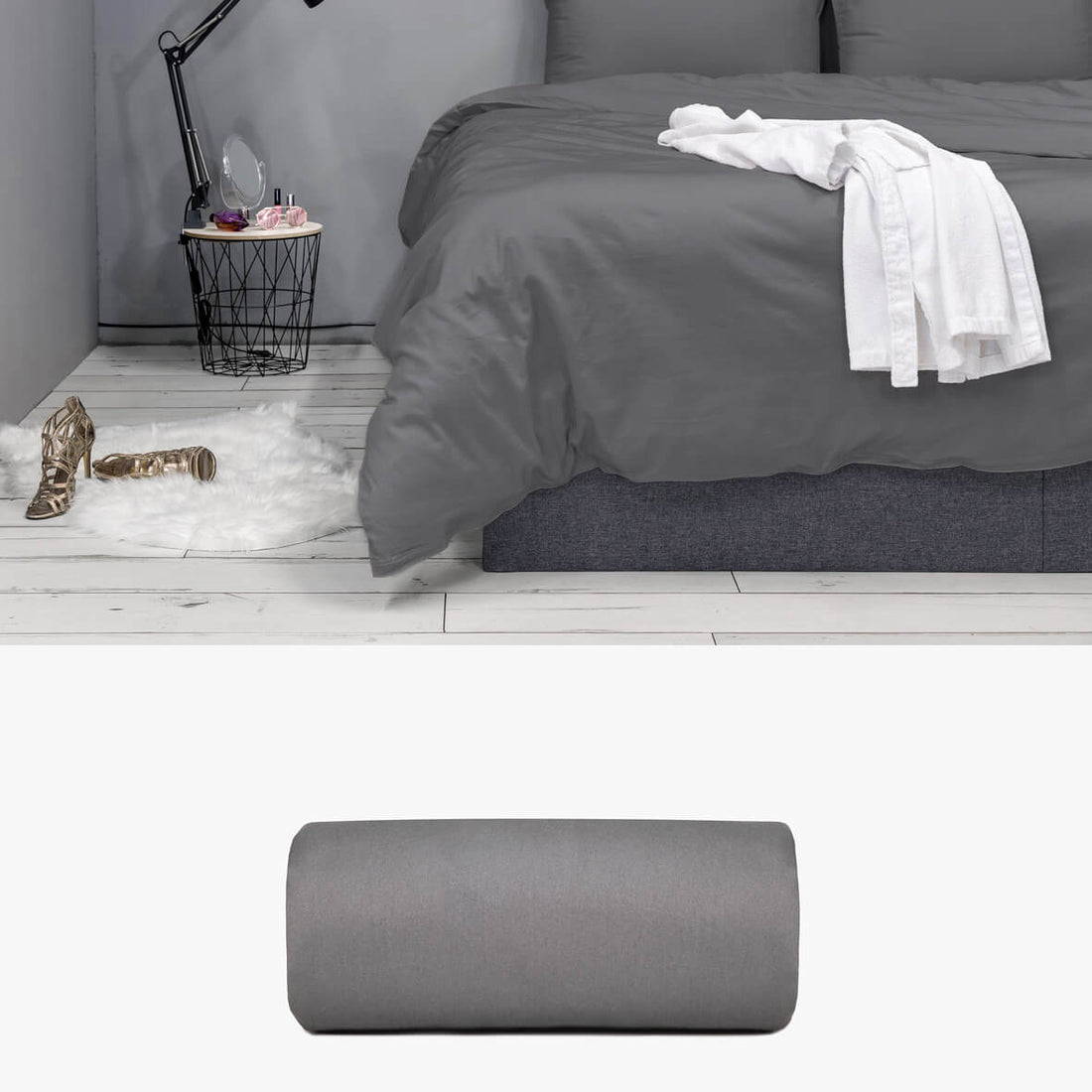SATIN Bettbezug anthrazit | kuschelfashion