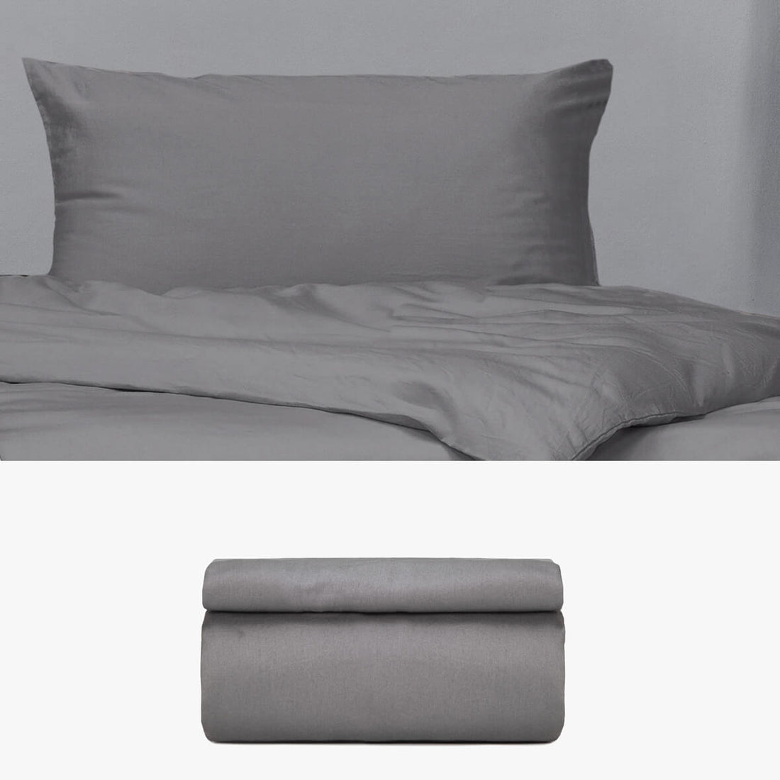 SATIN Bettwäsche anthrazit 135x200 | kuschelfashion