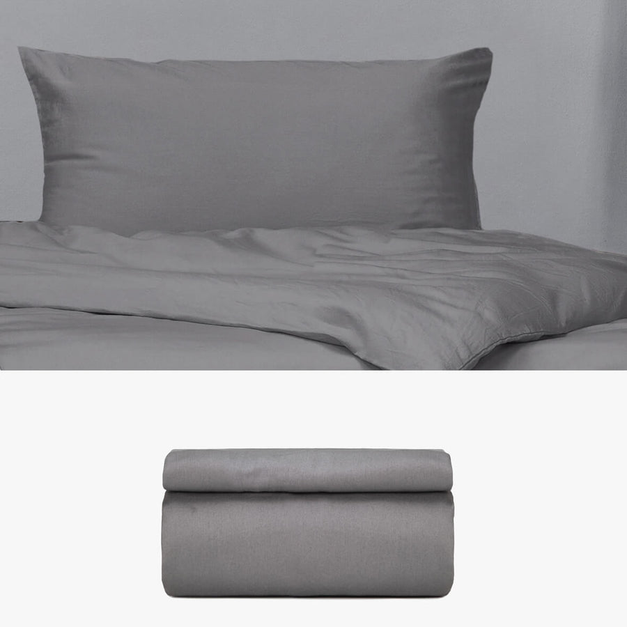 SATIN Bettwäsche anthrazit 135x200 | kuschelfashion