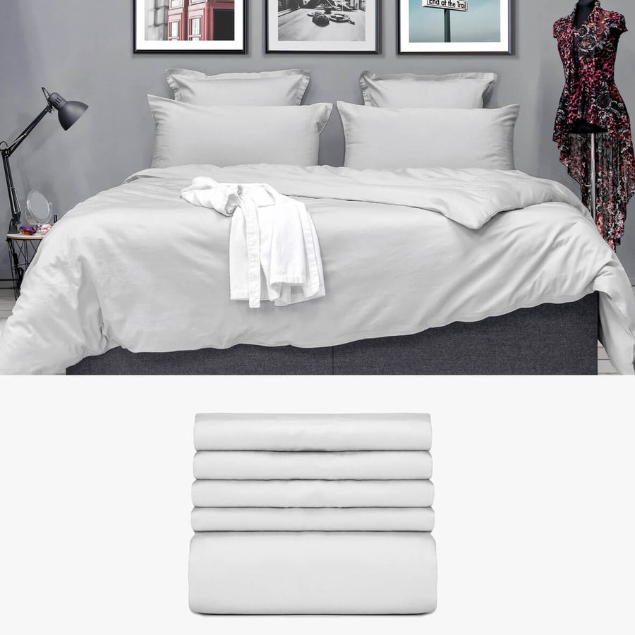 SATIN Bettwäsche grau 'Starter Set 240' | kuschelfashion