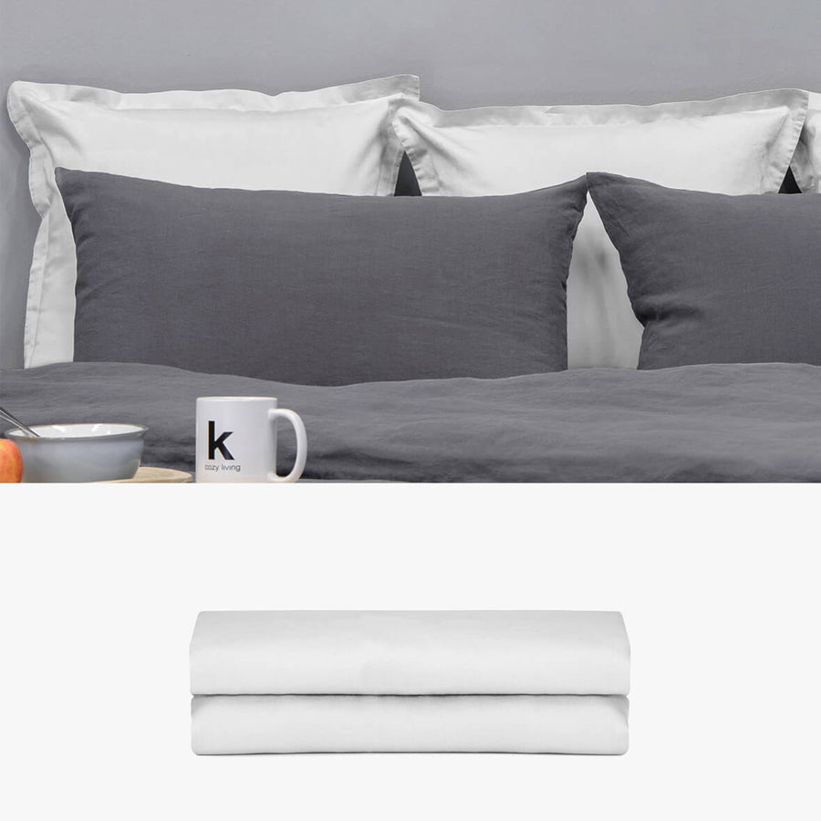 SATIN Rückenkissen grau 2er Set | kuschelfashion