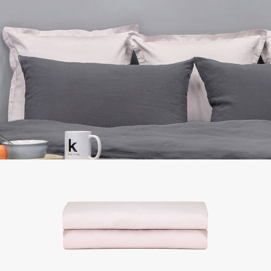 SATIN Rückenkissen rosa 2er Set | kuschelfashion